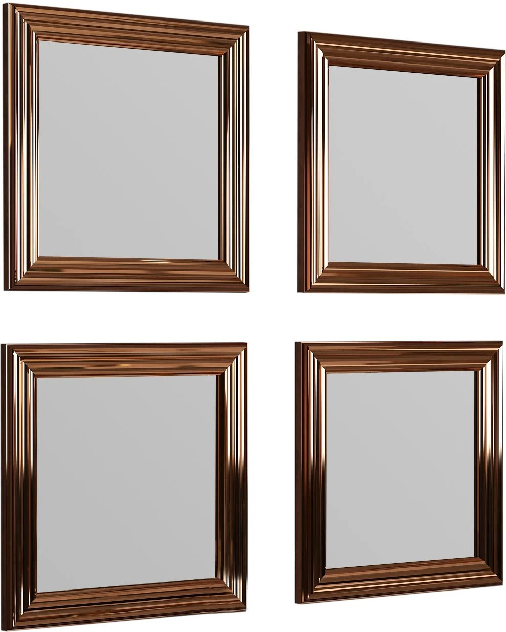 Set pasqyrash (4 copë), Hanah Home, Loza, bronzi