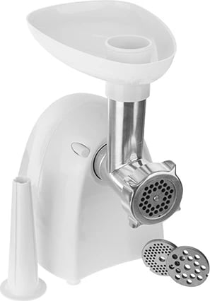 Mulli mishi elektrik Adler CR 4802, 600 W max 1500 W, 3 sita + prerëse, me mbushës salsiçesh, e bardhë Mulli mishi elektrik Adler CR 4802, 600 W max 1500 W, 3 sita + prerëse, me mbushës salsiçesh, e bardhë