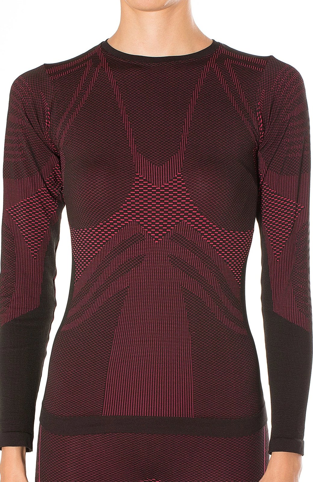 Bluzë e gjatë për femra, ngjyrë e kuqe e errët dhe e zezë, Jumeon 237-009235