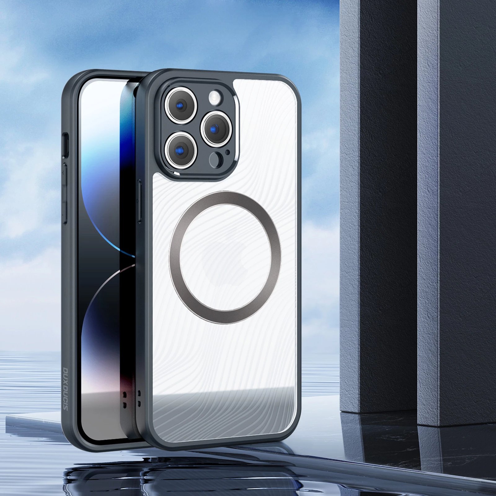 Mbështjellës i blinduar Dux Ducis Aimo Mag për iPhone 14 Pro, MagSafe, zi