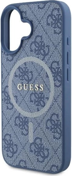 Mbështjellës Guess 4G Ring Classic Logo MagSafe për iPhone 16, Kaltër Mbështjellës Guess 4G Ring Classic Logo MagSafe për iPhone 16, Kaltër