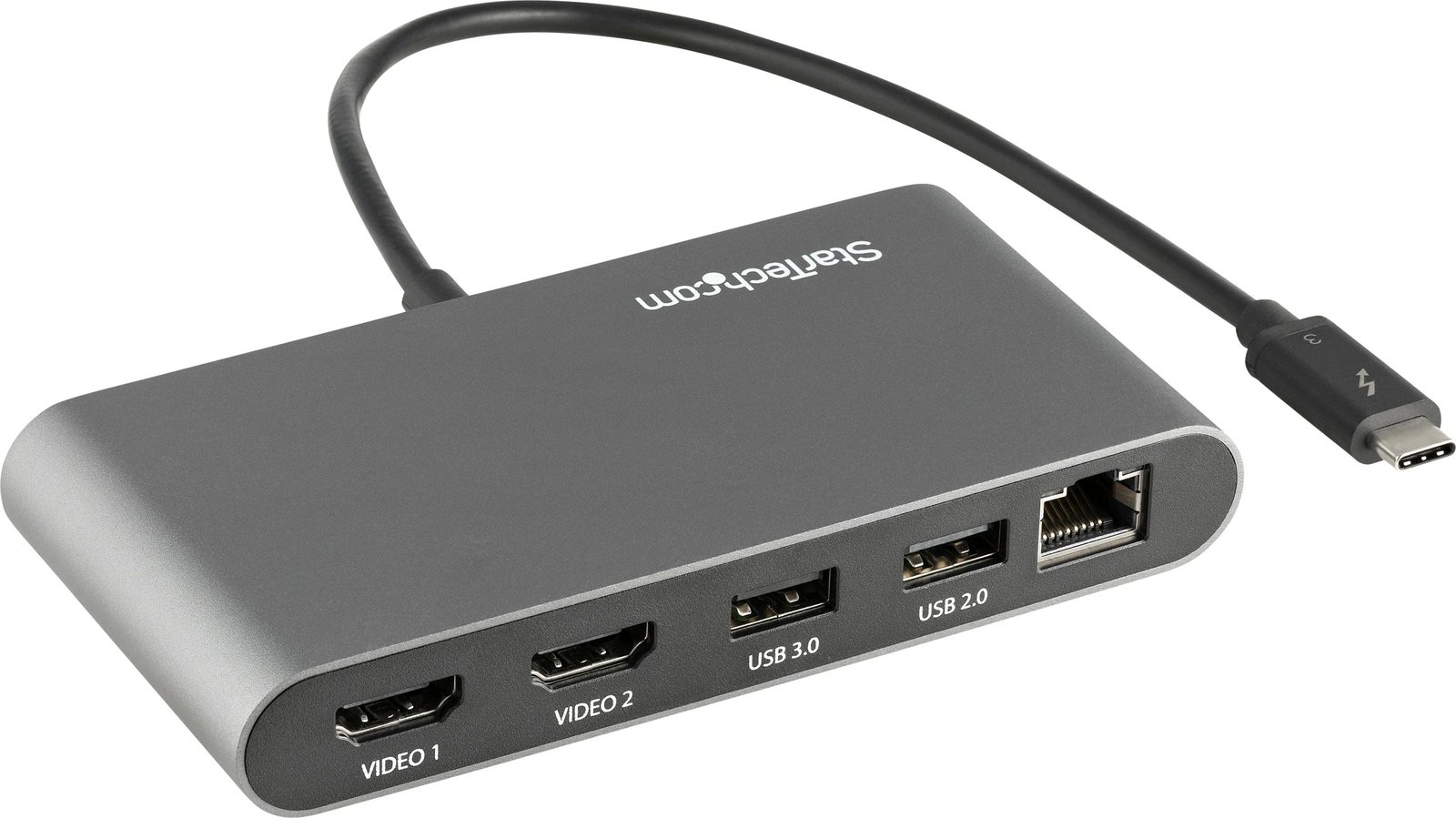 Mini dock Thunderbolt 3 StarTech, 2x HDMI, 1x LAN, 1x USB 3.0, 1x USB 2.0, gri