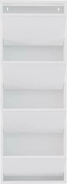 Dollap këpucësh metalik, 4 pjesë, ngjyrë e bardhë, Skye Decor