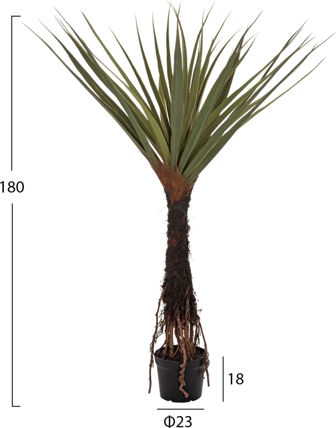 Bimë sintetike dekorative në vazo, FH7988, Pema Sisal, Φ23x18-180H cm