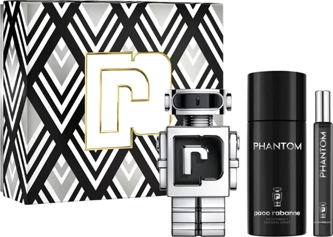 Eau de Toilette Paco Rabanne Phantom unisex set 3 copë, 100ml
