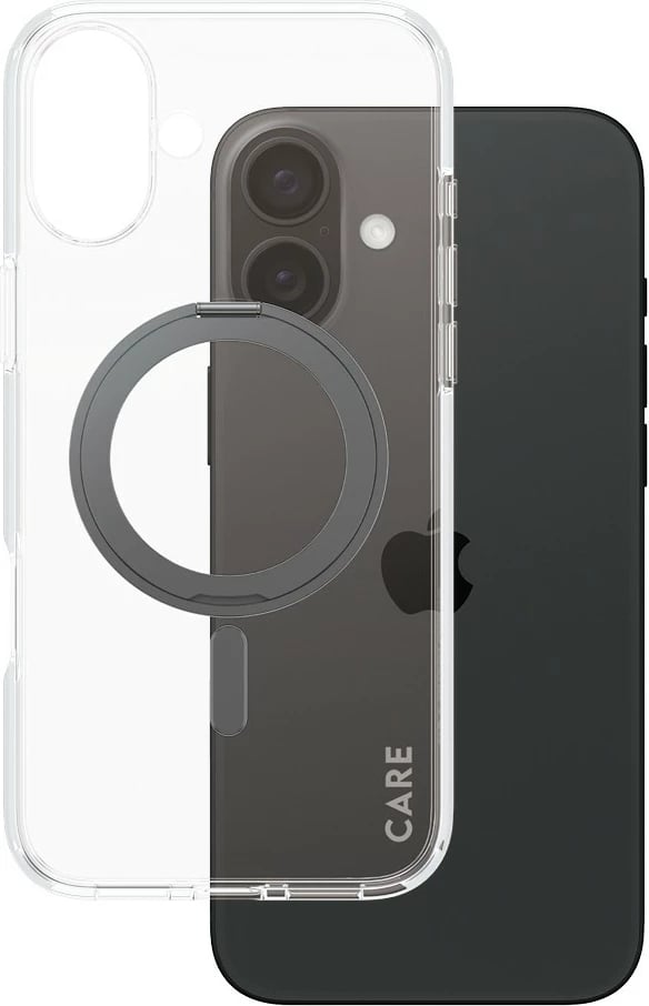 Mbështjellës PanzerGlass CARE Case Feature me Kickstand MagSAFE për iPhone 16 Plus, transparent