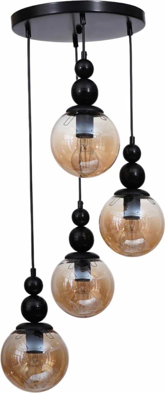 Llambë tavani Opviq, ngjyrë mjaltë dhe e zezë, 4 drita, 9053-4