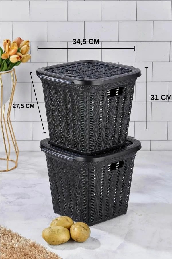 Set shporta për rroba të zeza, Mijölnir, PZR-068 (2 copë)