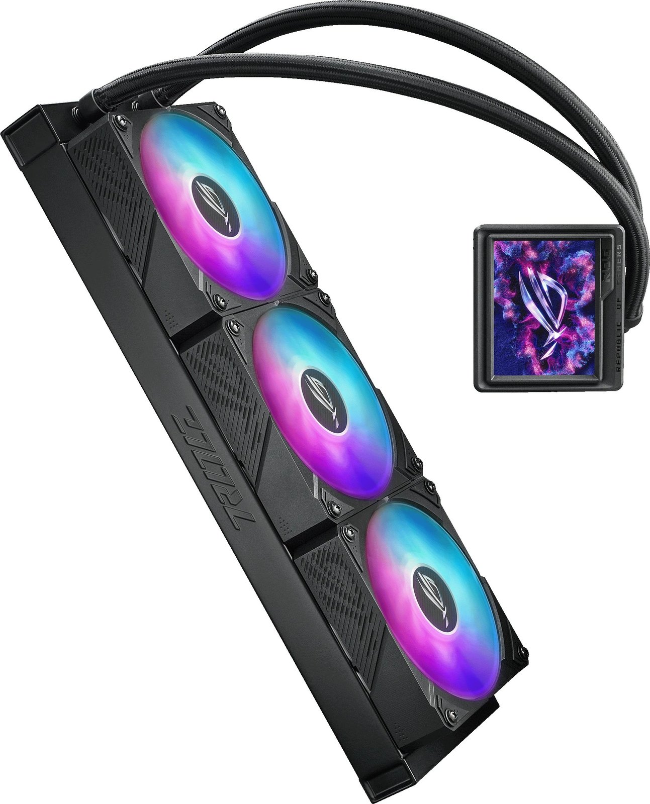 Ftohës uji all-in-one ASUS ROG Ryujin III 360 ARGB Extreme, 3x12cm, ekran LCD, i zi