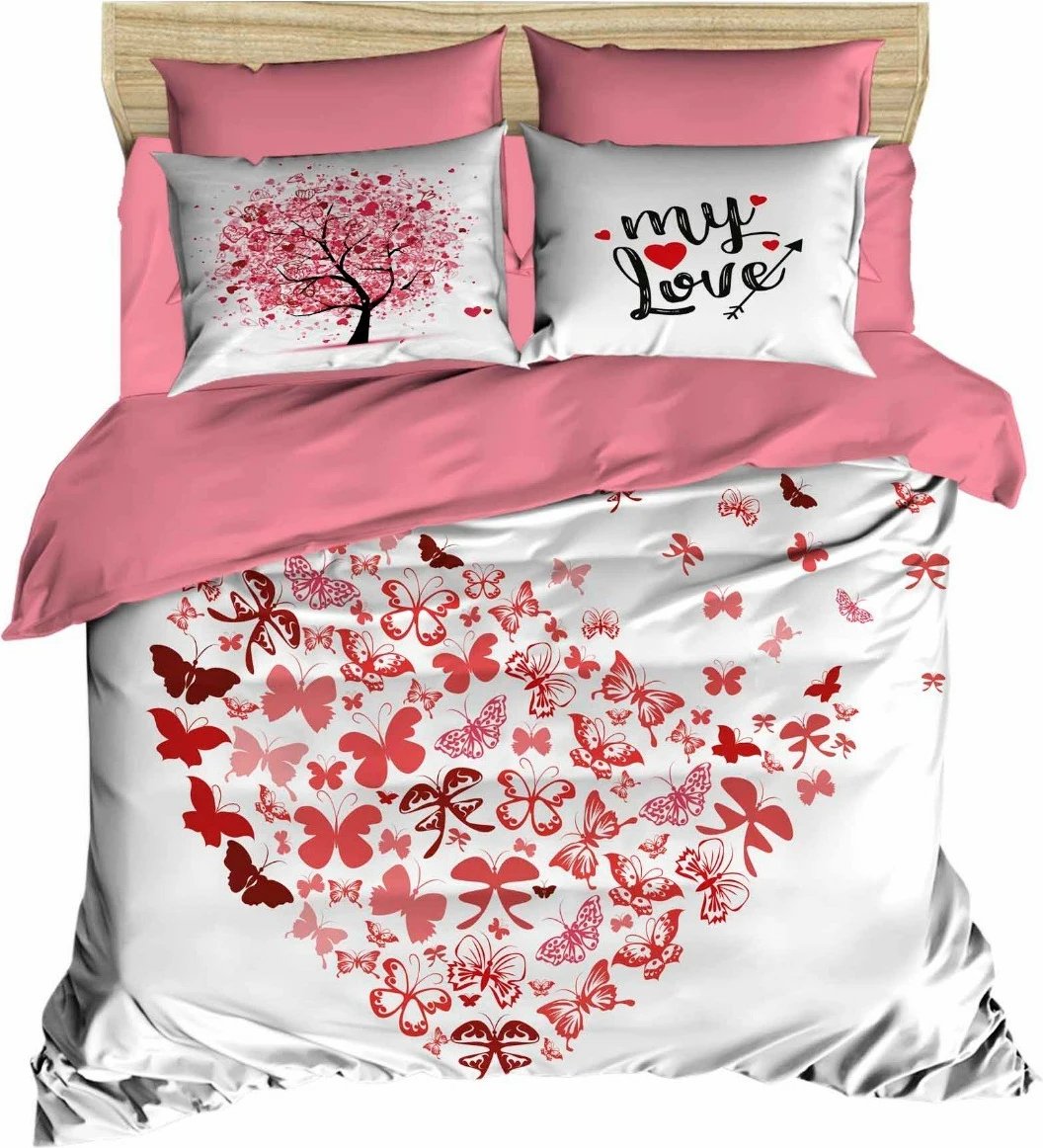 Set mbulesë për jorgan Super King, ngjyrë e bardhë dhe rozë, L'essentiel, 183 Set mbulesë për jorgan Super King, ngjyrë e bardhë dhe rozë, L'essentiel, 183