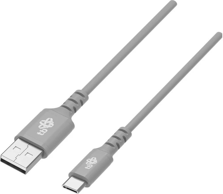 Kabllo USB - USB Type C TB, 1m, silikon, Gri