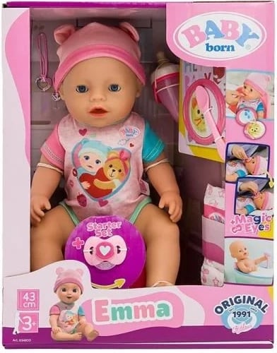 Kukull Baby born Emma 43cm me aksesorë