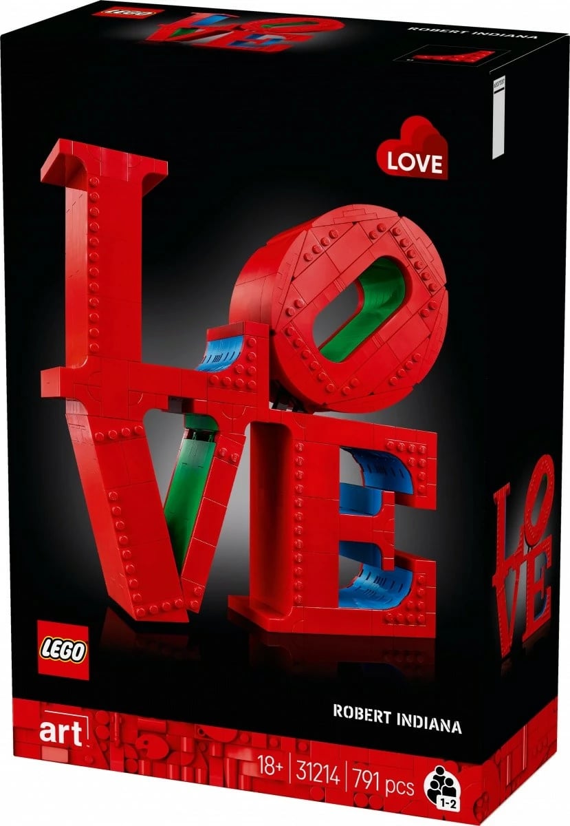 Set ndërtimi LEGO Art LOVE 31214, 791 pjesë, dekor, kuqe/blu/jeshile