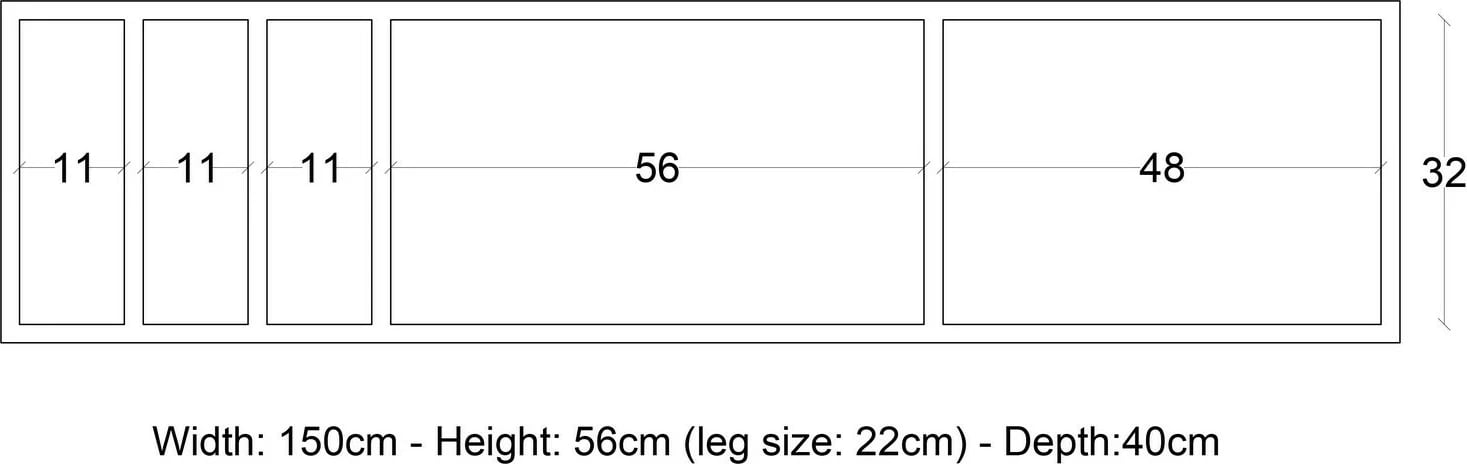 Komodë TV Skye Decor, Maribor, anthracite dhe lis, 150x40x62cm