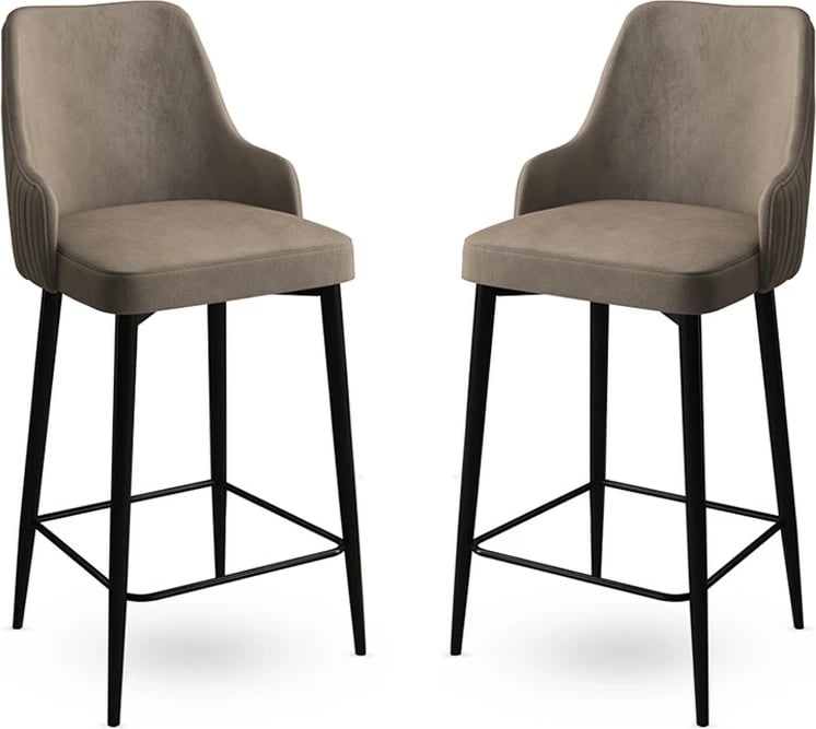 Set karrigesh për bar (2 copë), Hanah Home, Enox, kapuçino, e zezë Set karrigesh për bar (2 copë), Hanah Home, Enox, kapuçino, e zezë