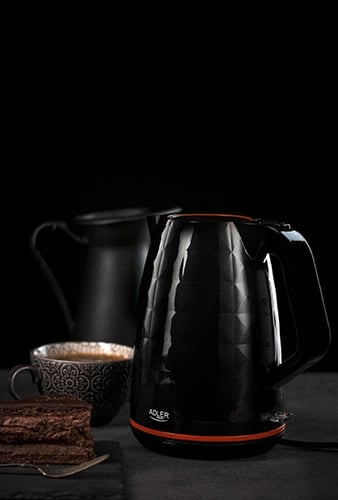 Çajnik elektrik, Adler, AD 1277, 1.7 L, 2200W, plastikë, bazë 360°, i zi