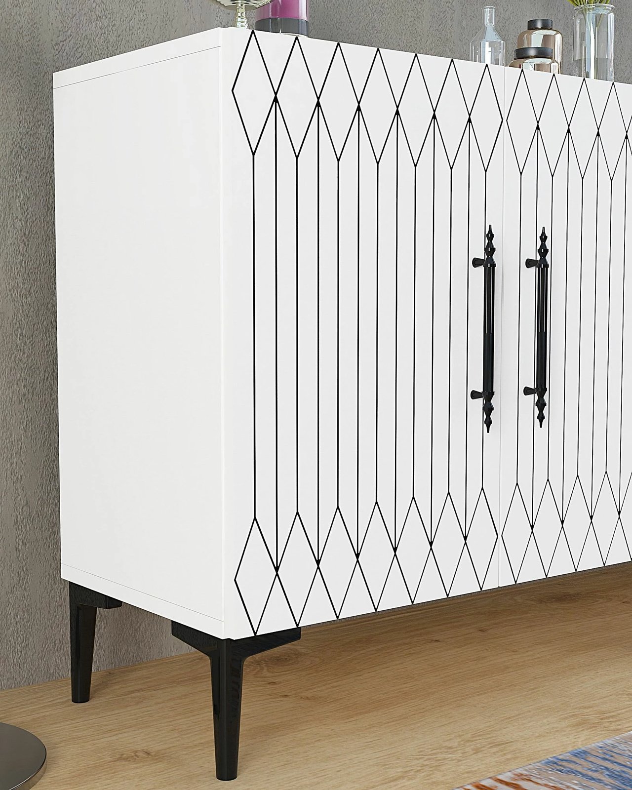 Konsolë Skye Decor, Ressi, e bardhë