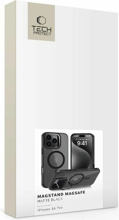 Mbështjellës Tech-Protect MagStand për iPhone 16 Pro, MagSafe, gjysmë-transparent