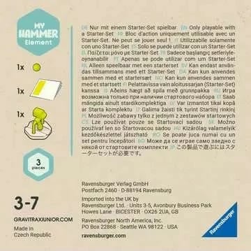 Lodër Ravensburger GraviTrax Junior Element Hammer, 3 pjesë, e verdhë