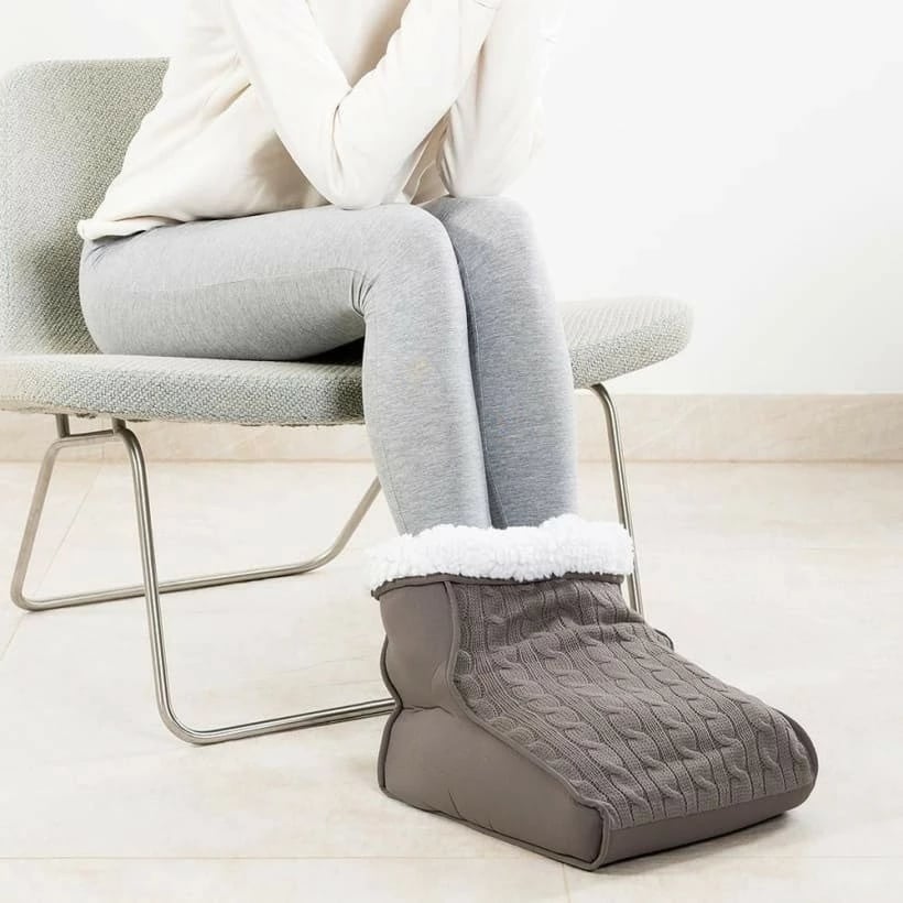 Ngrohës këmbësh me masazh, Beurer FWM45, 2 nivele ngrohjeje, 2 nivele masazhi, me kontroll temperature, kaki/bardhë