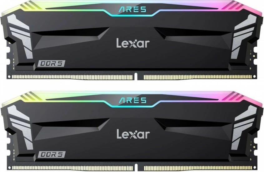 RAM Memorje Lexar ARES DDR5, 32GB (2x16GB), 6400 MHz, CL32, me RGB, e zezë