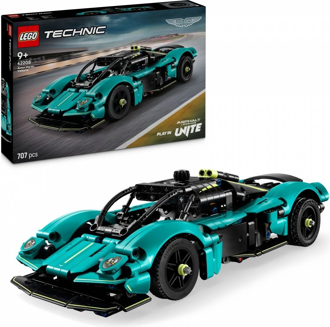Set ndërtimi LEGO Technic Aston Martin Valkyrie 42208, 707 pjesë, turkeze