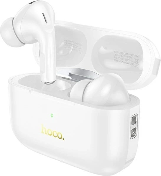 Kufje HOCO EW56 Plus wireless in-ear, Bluetooth 5.3, me kuti karikimi, e bardhë