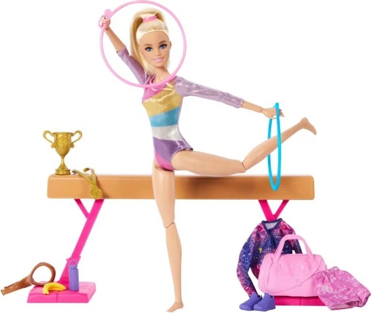 Kukull Barbie Gymnast Mattel HRG52 me aksesorë, set lodrash për vajza