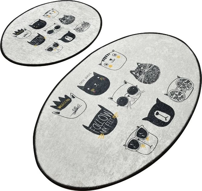 Set tapetash për banjo, 2 copë, Mijölnir, Cutie, ngjyrë e zezë dhe e bardhë