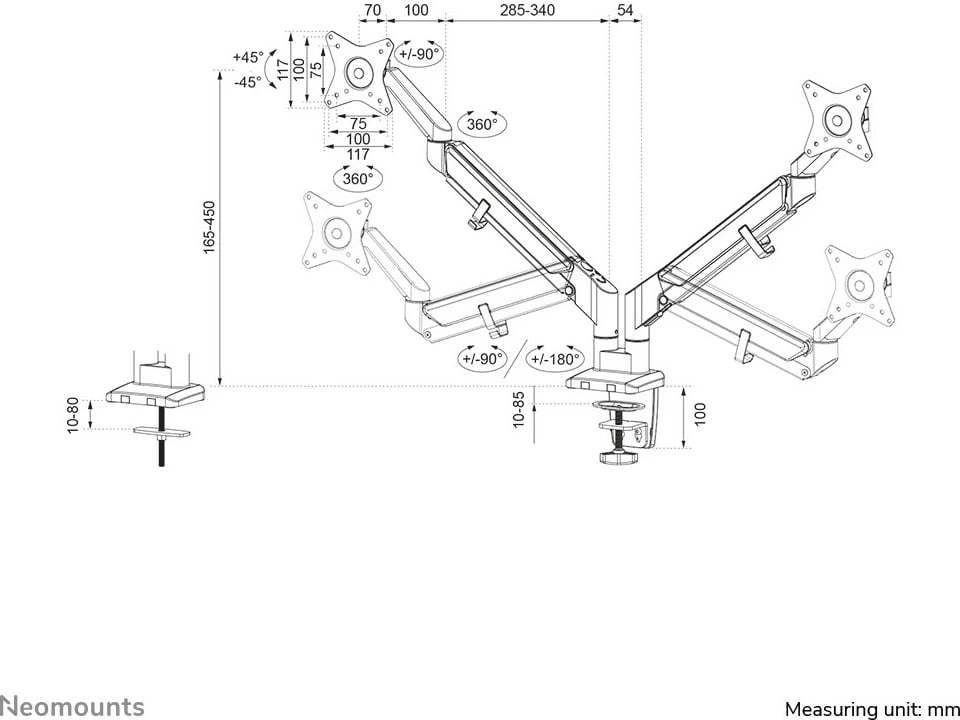 Krah monitori Neomounts DS70-810BL2, Newstar, 9 kg, 32", i zi Krah monitori Neomounts DS70-810BL2, Newstar, 9 kg, 32", i zi