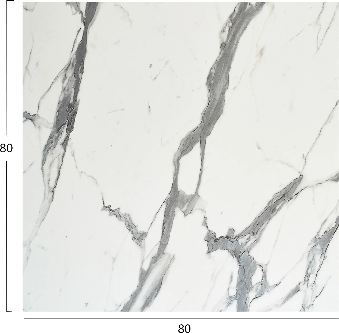 Sipërfaqe tavoline katrore, ngjyrë mermeri të bardhë, FH5839.31, 80x80cm