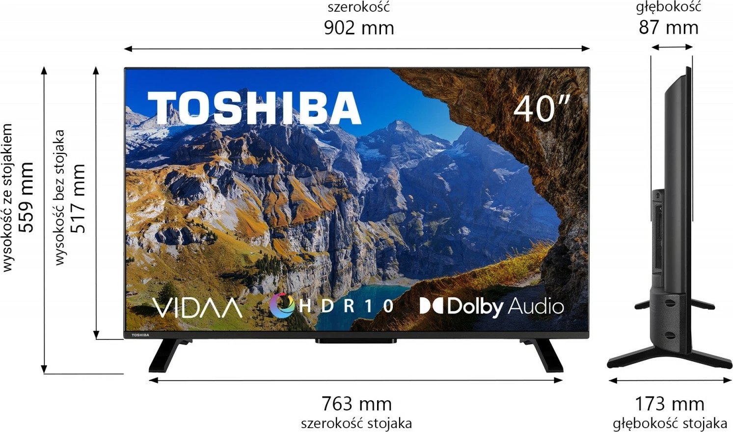 Televizor Toshiba 40LV2563DG, 40 inç, Full HD, Smart TV, D-LED, i zi