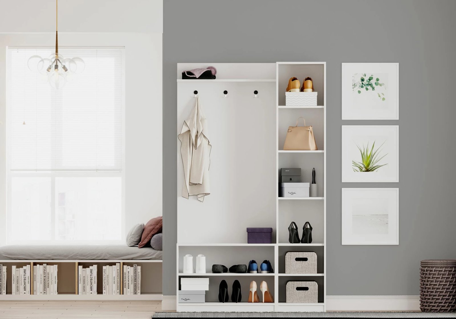 Stendë korridori, ngjyrë e bardhë mat, Skye Decor, RB-044