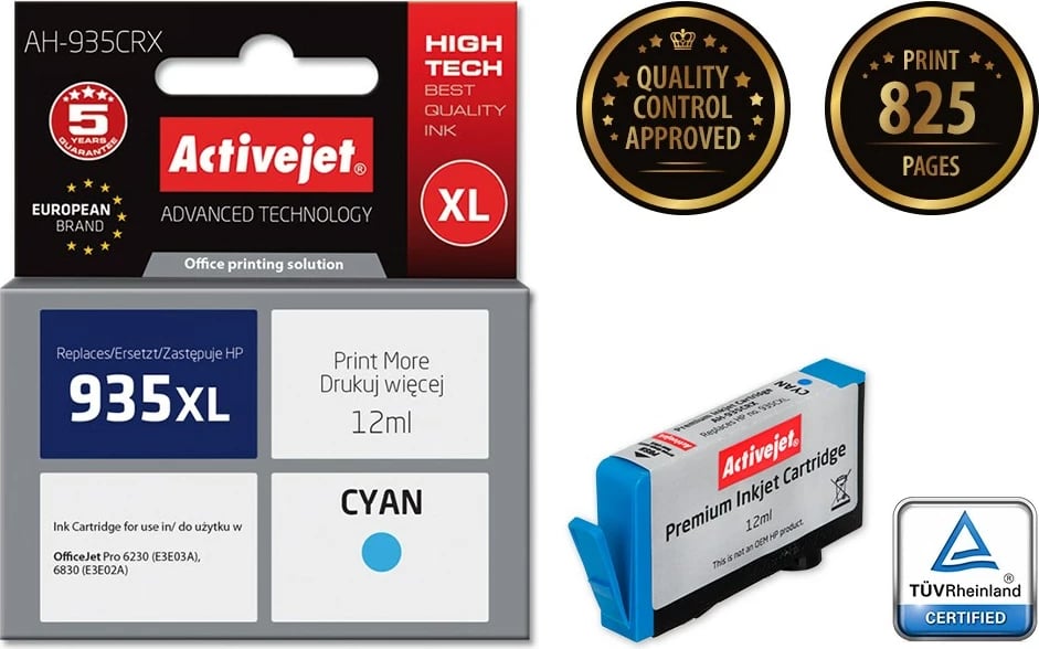 Ngjyrë zëvëndësuese Activejet AH-935CRX për printer HP, i kaltër