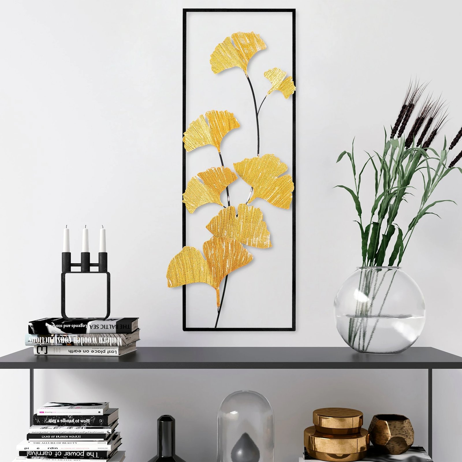 Aksesor dekorativ metalik për mur, Wallity, Raspberry 2