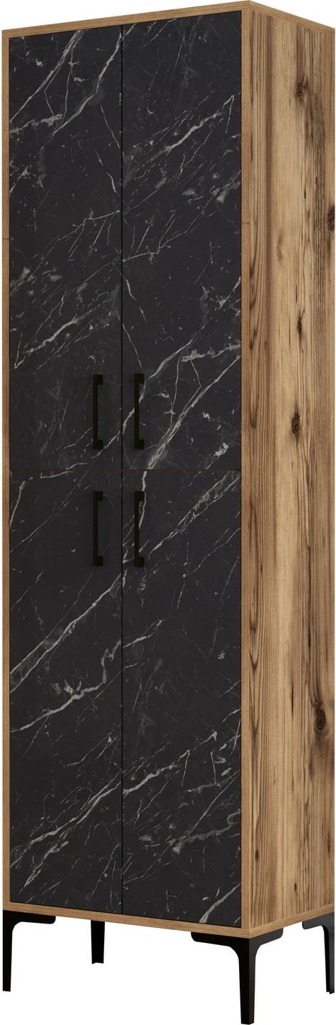 Dollap multifunksional Hanah Home, Berlin A, ngjyrë arre, mermer i zi