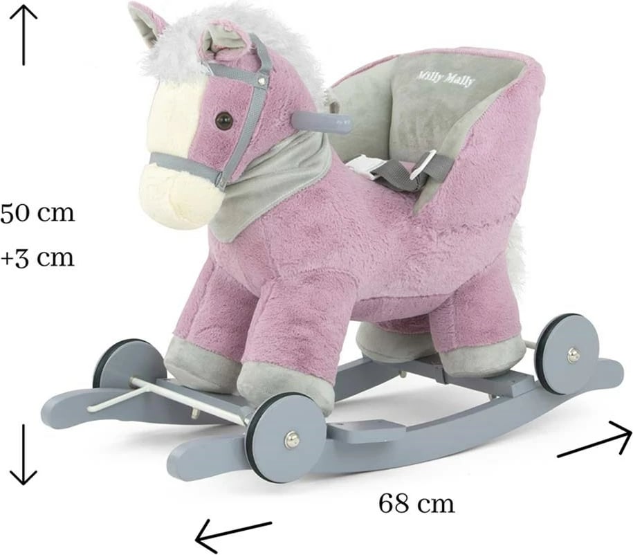 Kali lëkundës me melodi dhe rrota, Milly Mally Polly, për 12–36 muaj, deri 30 kg, lejla