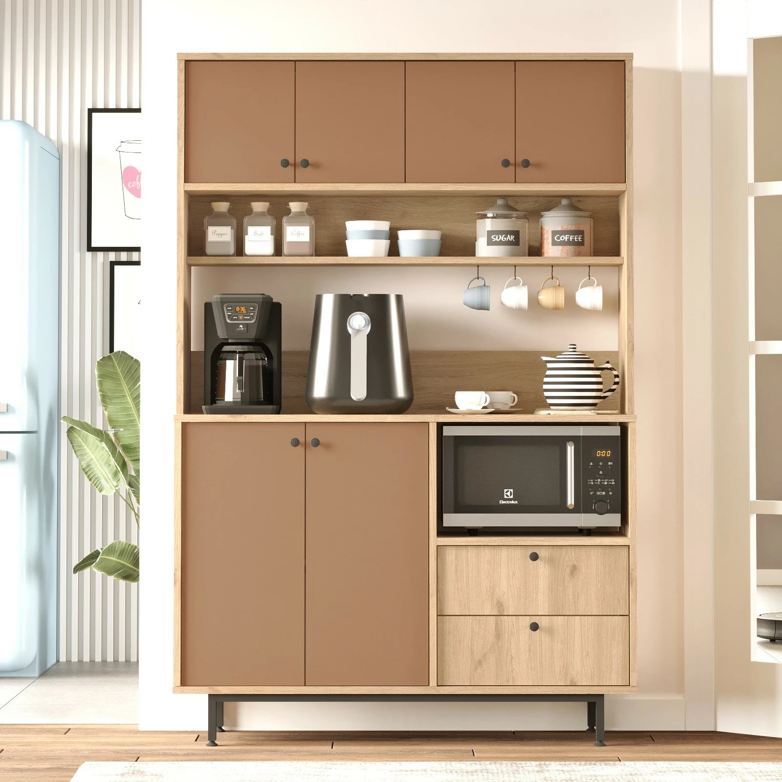 Dollap multifunksional Skye Decor, ngjyrë lis dhe e kuqe qeramike, RE5-SK