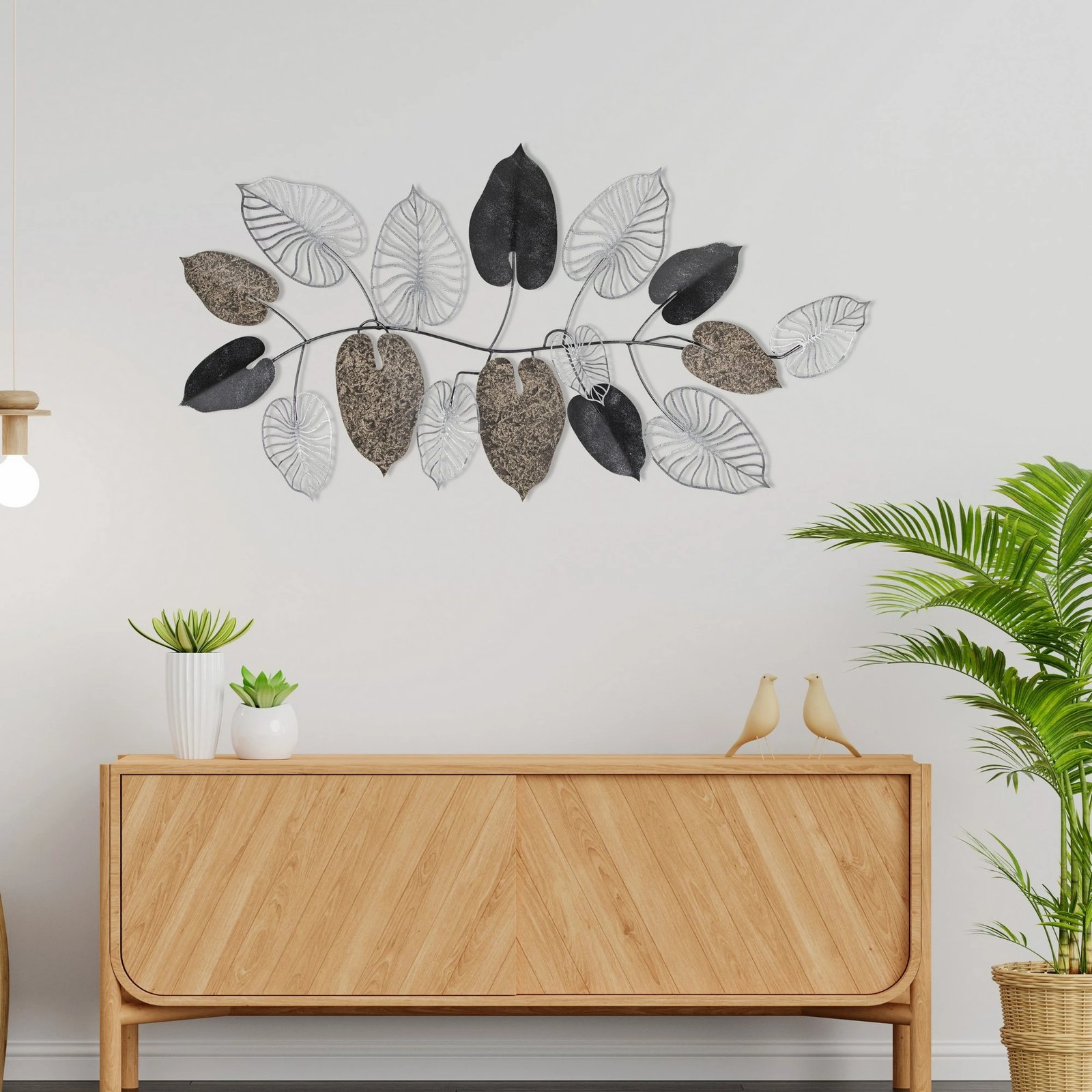 Aksesor dekorativ metalik për mur, Wallity Furize 3, shumëngjyrësh, 120x4x63cm