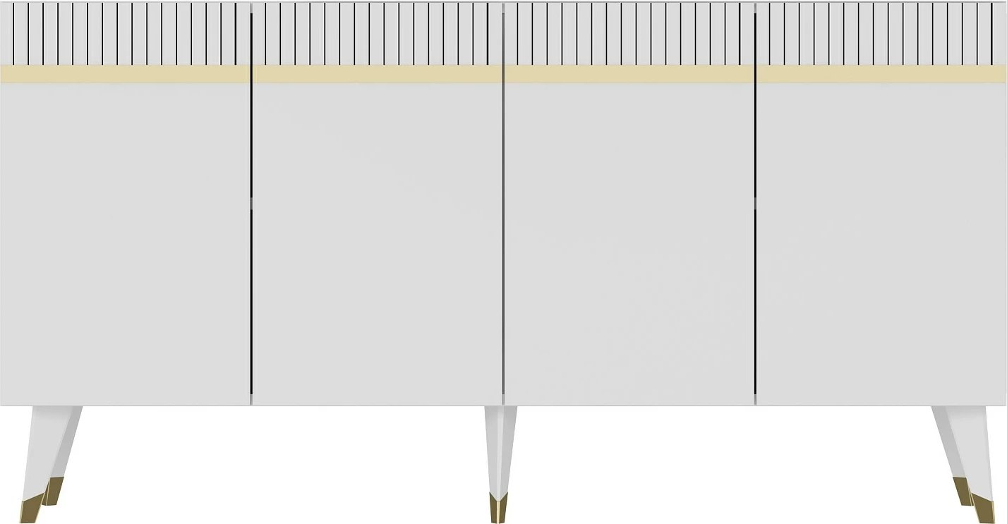 Konsolë Skye Decor, ngjyrë e bardhë dhe ari, Defne