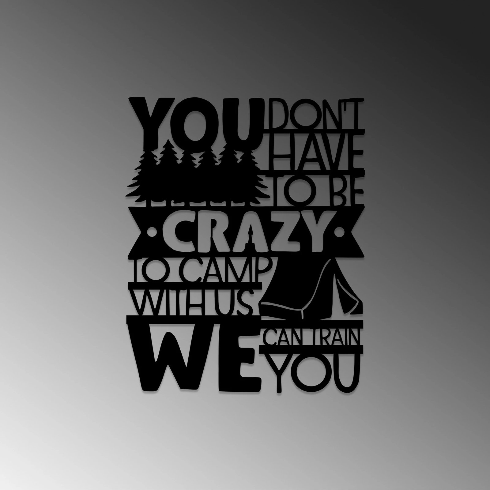 Aksesor dekorativ metalik për mur, Wallity, Camp With Us