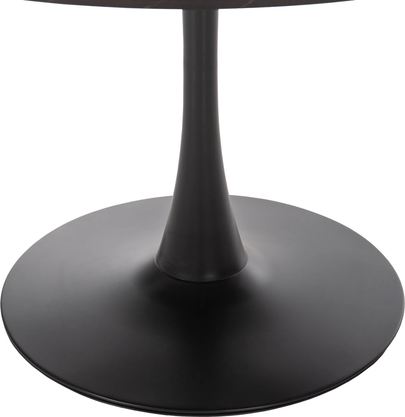 Tavolinë e rrumbullakët për ngrënie, Rollo, FH9422.02, melaminë, ngjyrë mermeri të zi, këmbë metalike, Φ120x74H cm