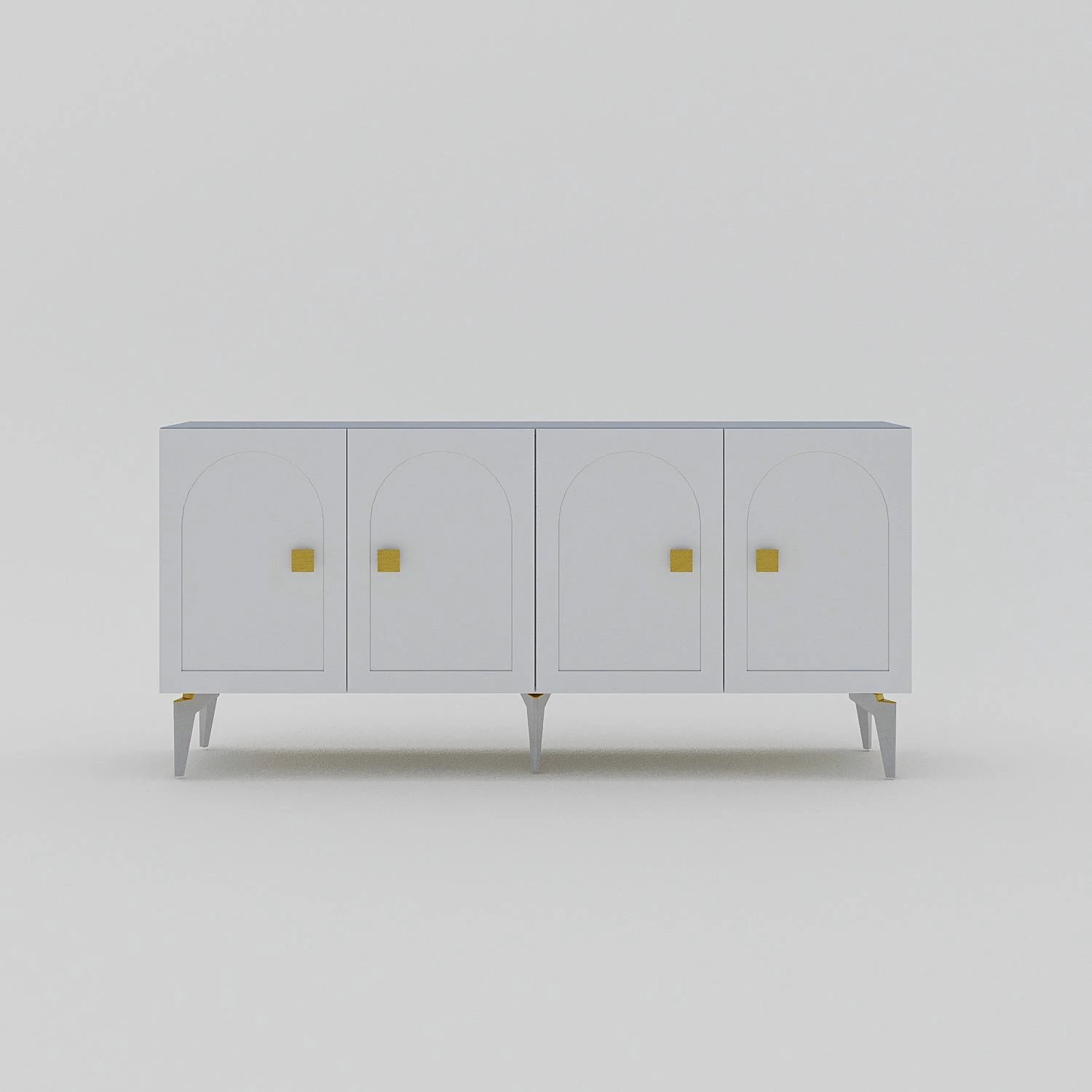 Konsol Skye Decor Owen, e bardhë, e artë