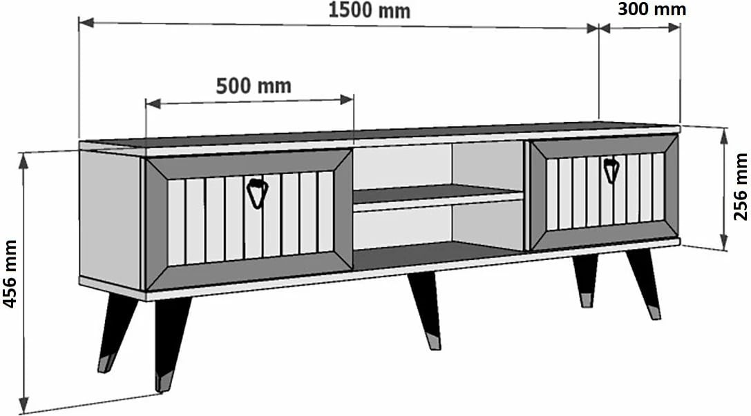 Komodë TV Skye Decor, Lidya, e bardhë, argjend
