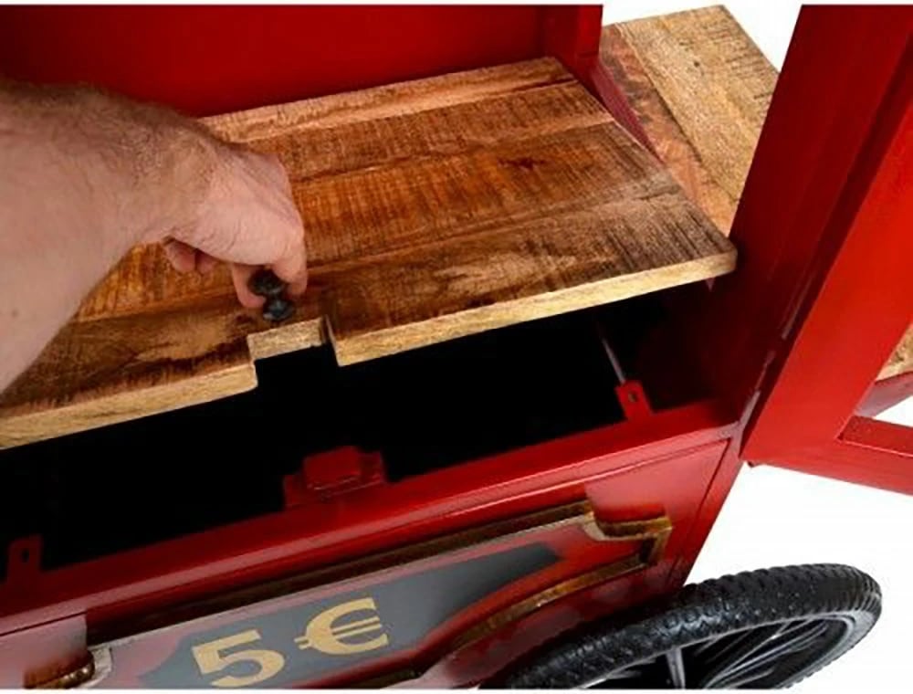 Konsolë për kokoshka, e kuqe-krem, 100x46x160 cm