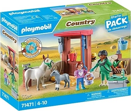 Set lodrash Playmobil Country 71471 Veterinari me gomarë, 55 pjesë