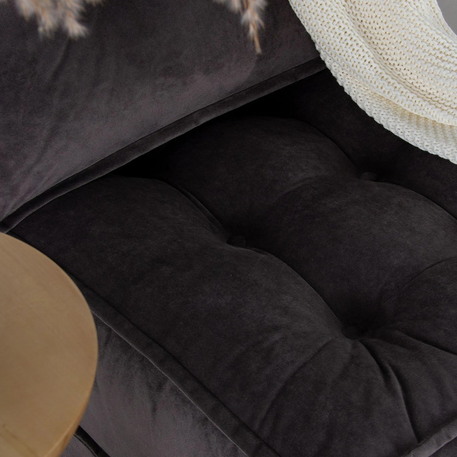 Krevat-karrige një vendës, Atelier del Sofa, kadife, ngjyrë antracit
