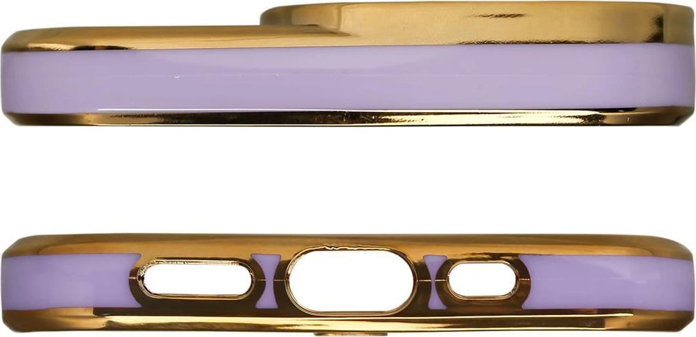 Mbështjellës Hurtel Fashion Case për iPhone 12 Pro, TPU, kornizë ari, vjollcë