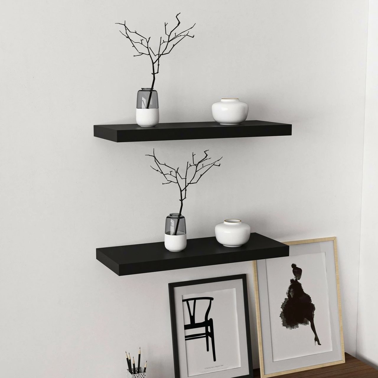 Raft muri, ngjyrë e zezë, Skye Decor, Gizli2 60