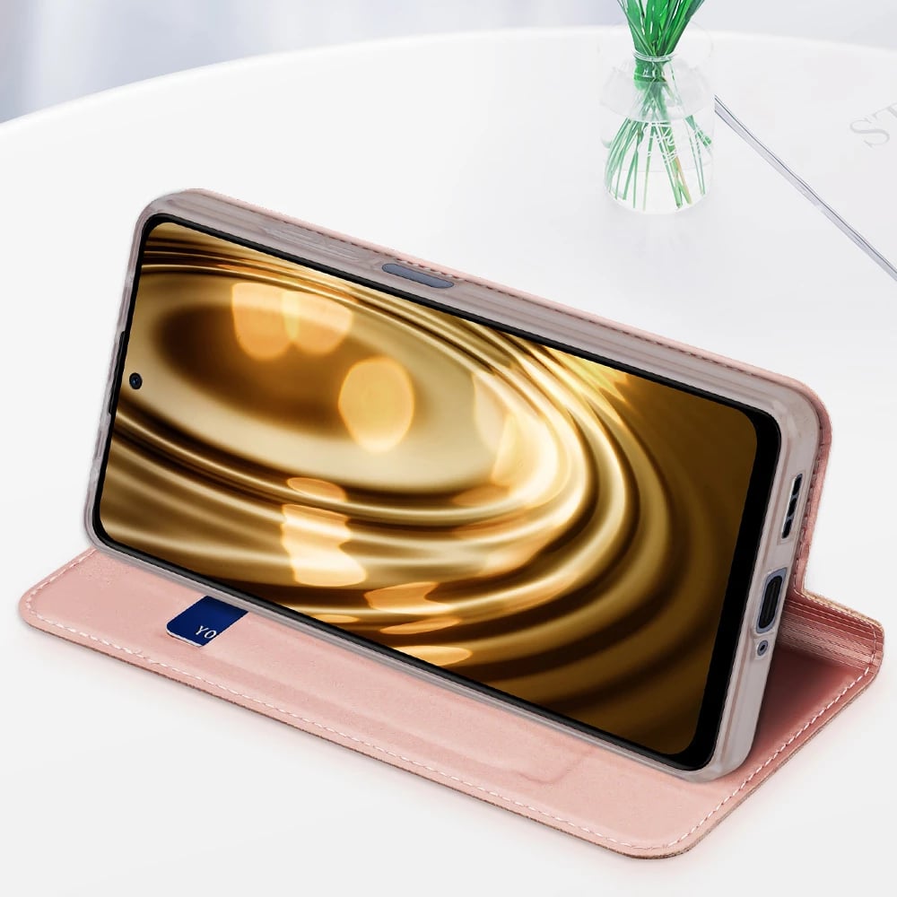 Mbështjellës Dux Ducis Skin Pro për Xiaomi Redmi Note 12 Pro+, me xhep karte, stand, Gold Mbështjellës Dux Ducis Skin Pro për Xiaomi Redmi Note 12 Pro+, me xhep karte, stand, Gold